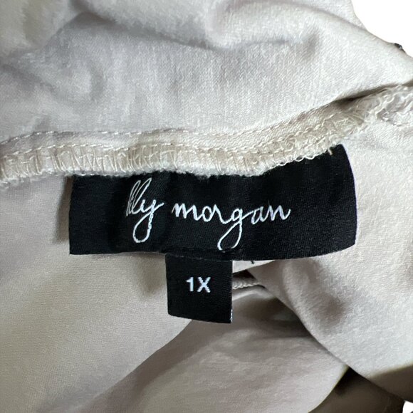 Lily Morgan Cream Rayon, Nylon Spandex Blend Capri Size 1X - Picture 2 of 5